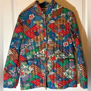 Cottage core Vintage 70s Floral Print Quiltables Mary Wrightson Jacket